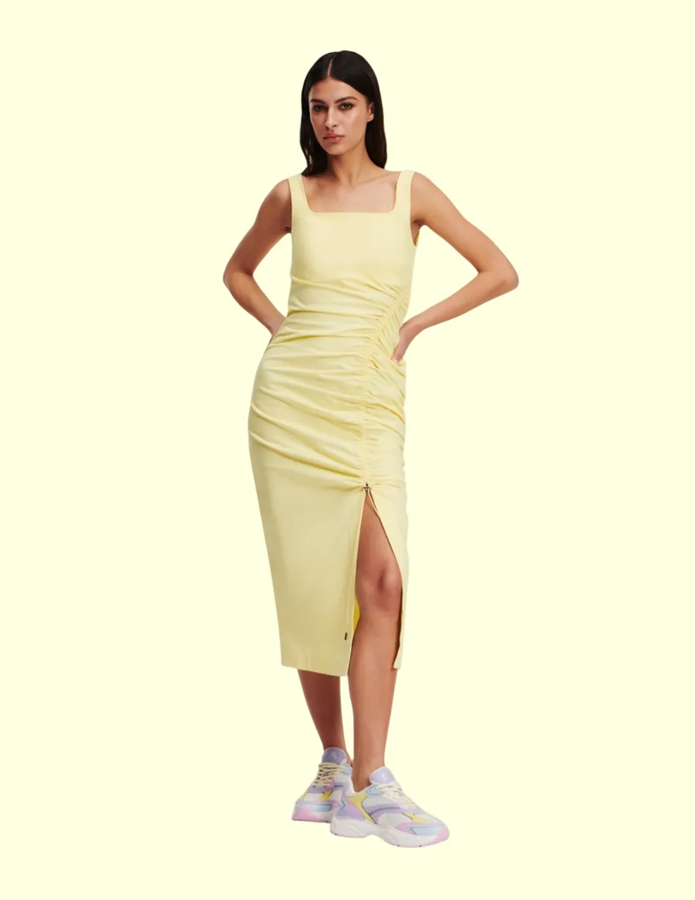GATHERED STRETCH DRESS