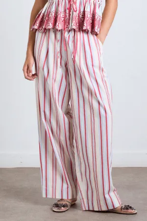 Georgia Trousers (Butter Cherry Stripe)