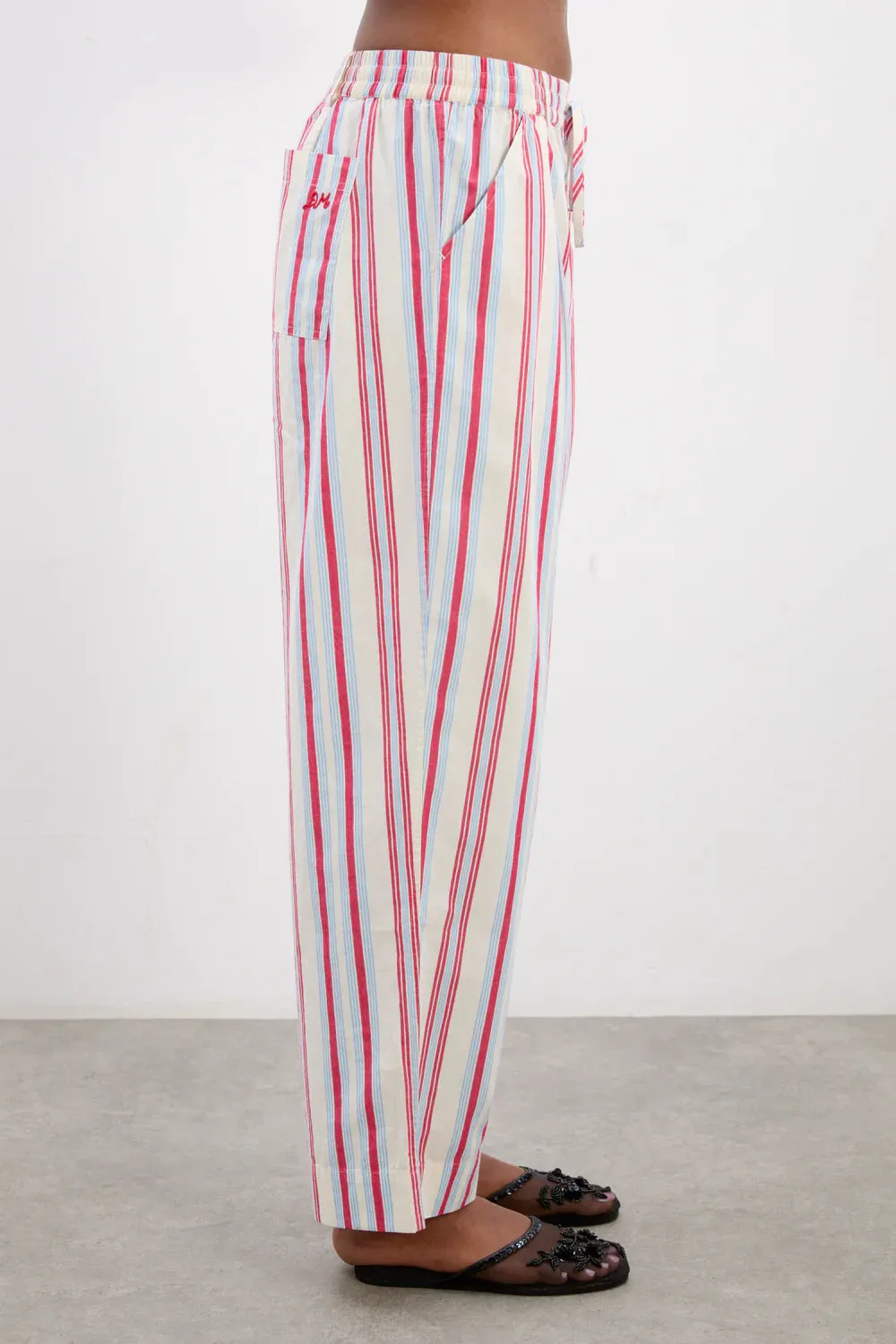 Georgia Trousers (Butter Cherry Stripe)