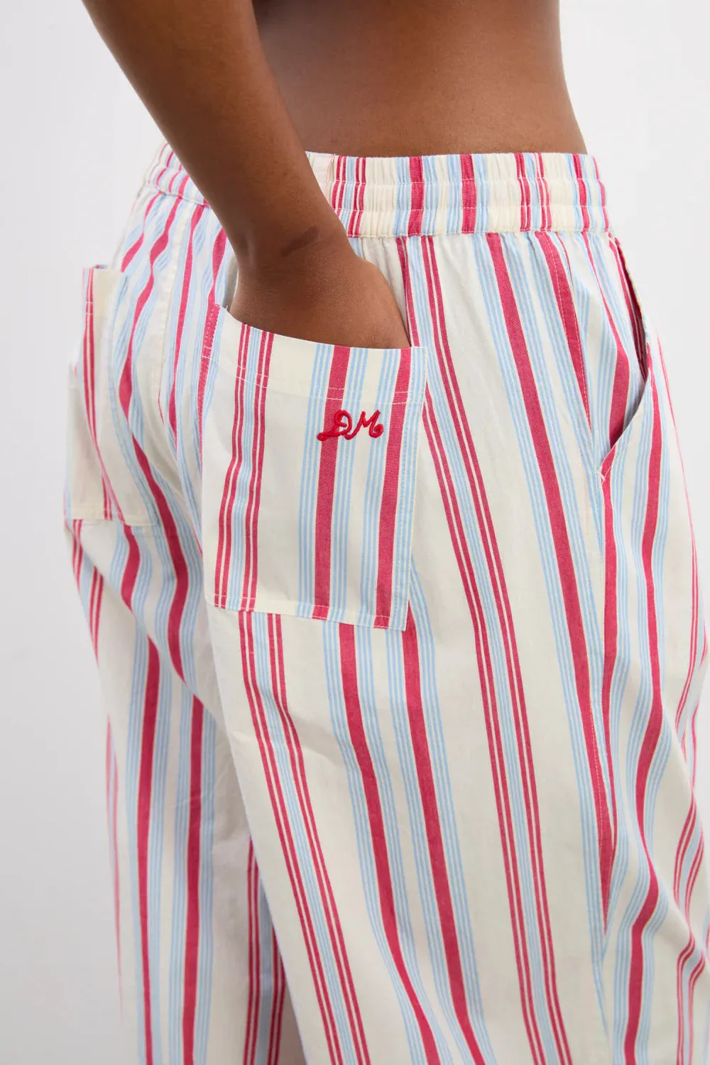 Georgia Trousers (Butter Cherry Stripe)