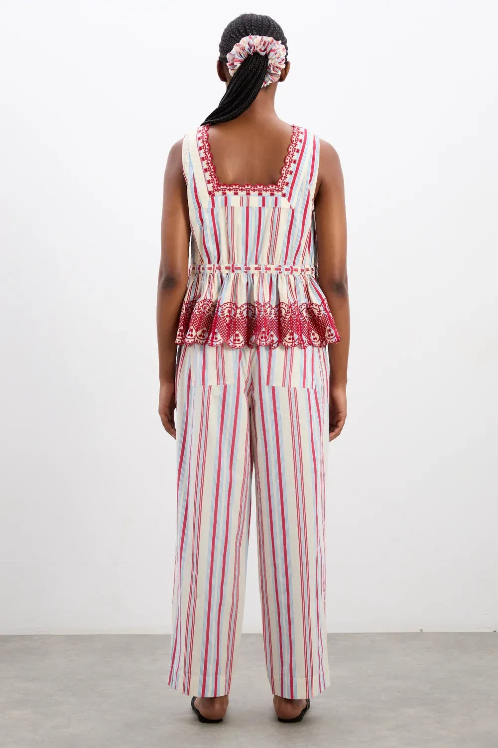Georgia Trousers (Butter Cherry Stripe)