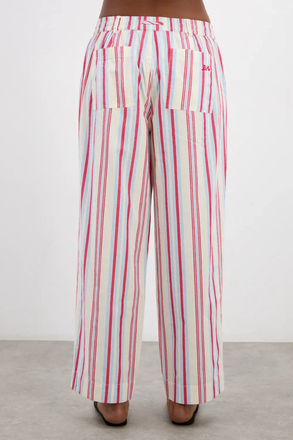 Georgia Trousers (Butter Cherry Stripe)