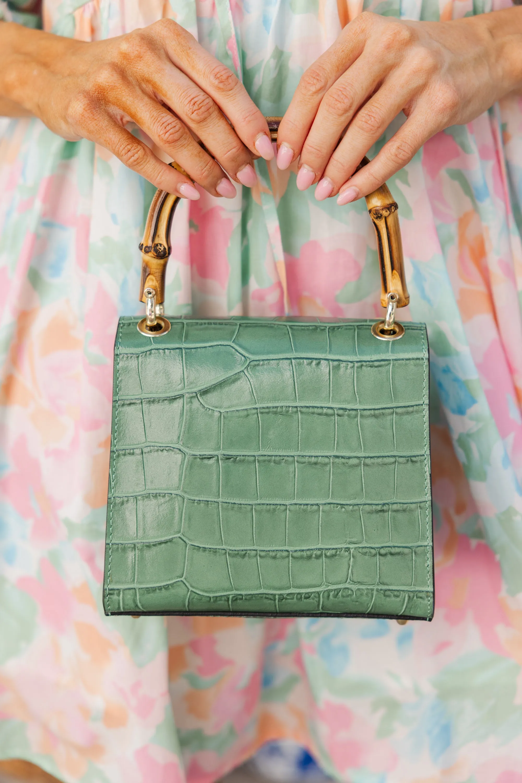 German Fuentes: All In Time Green Leather Purse