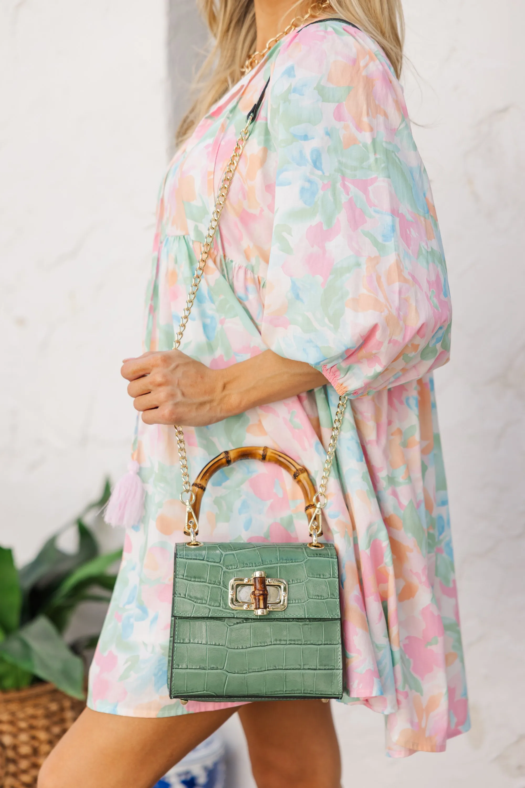 German Fuentes: All In Time Green Leather Purse