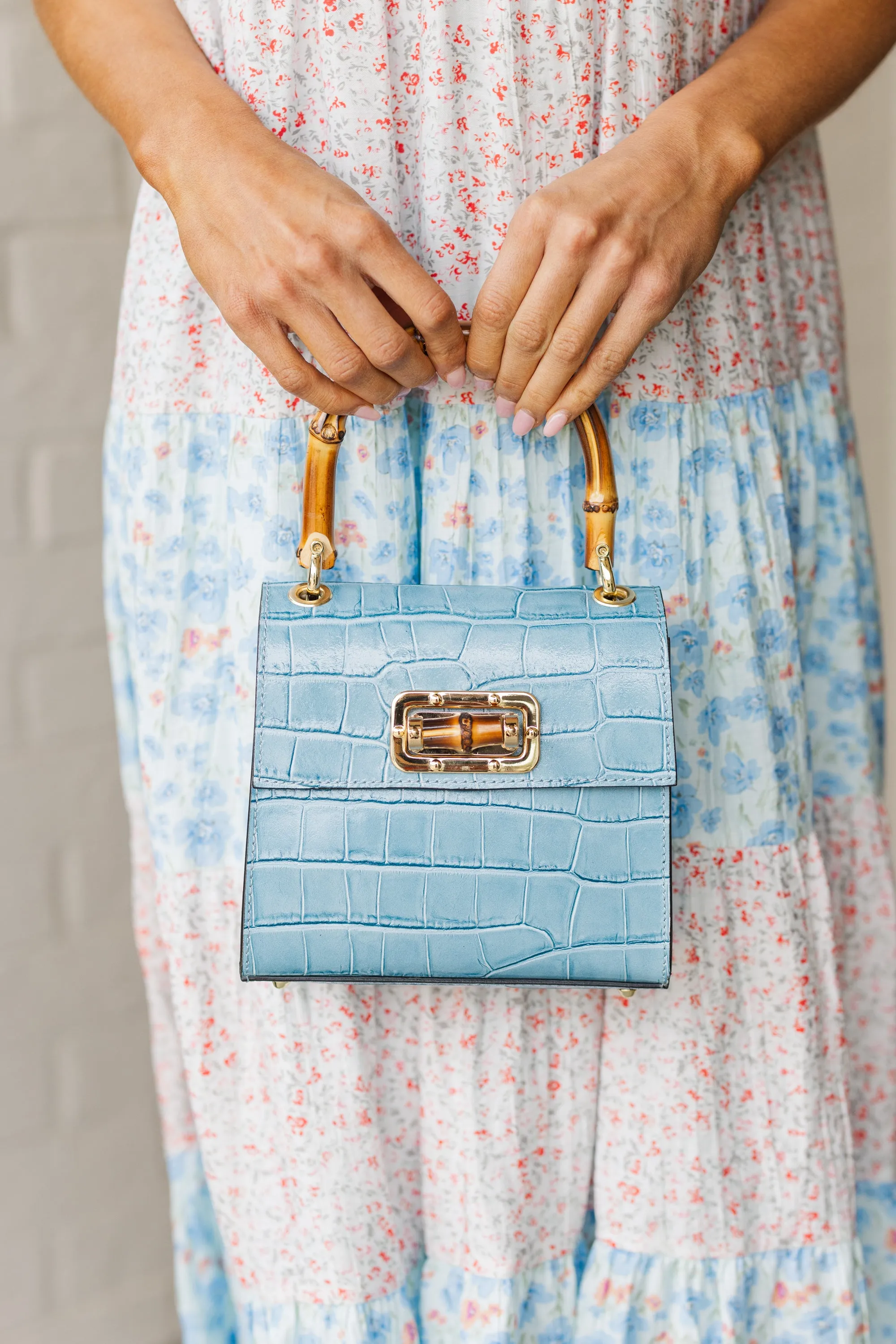 German Fuentes: All In Time Light Blue Purse