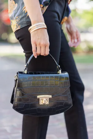 German Fuentes: Catch You Later Black Leather Purse