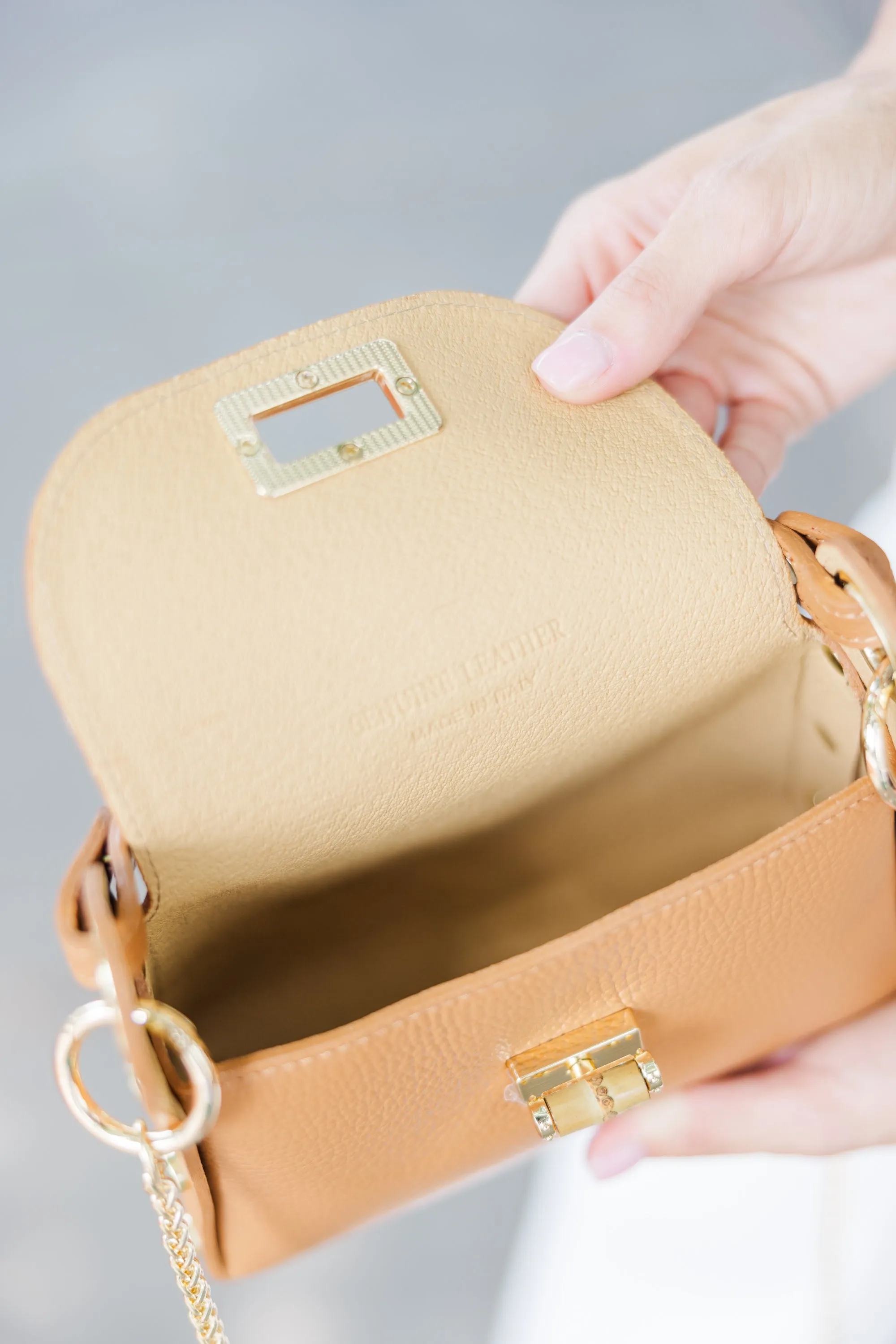 German Fuentes: On The Way Out Camel Leather Purse