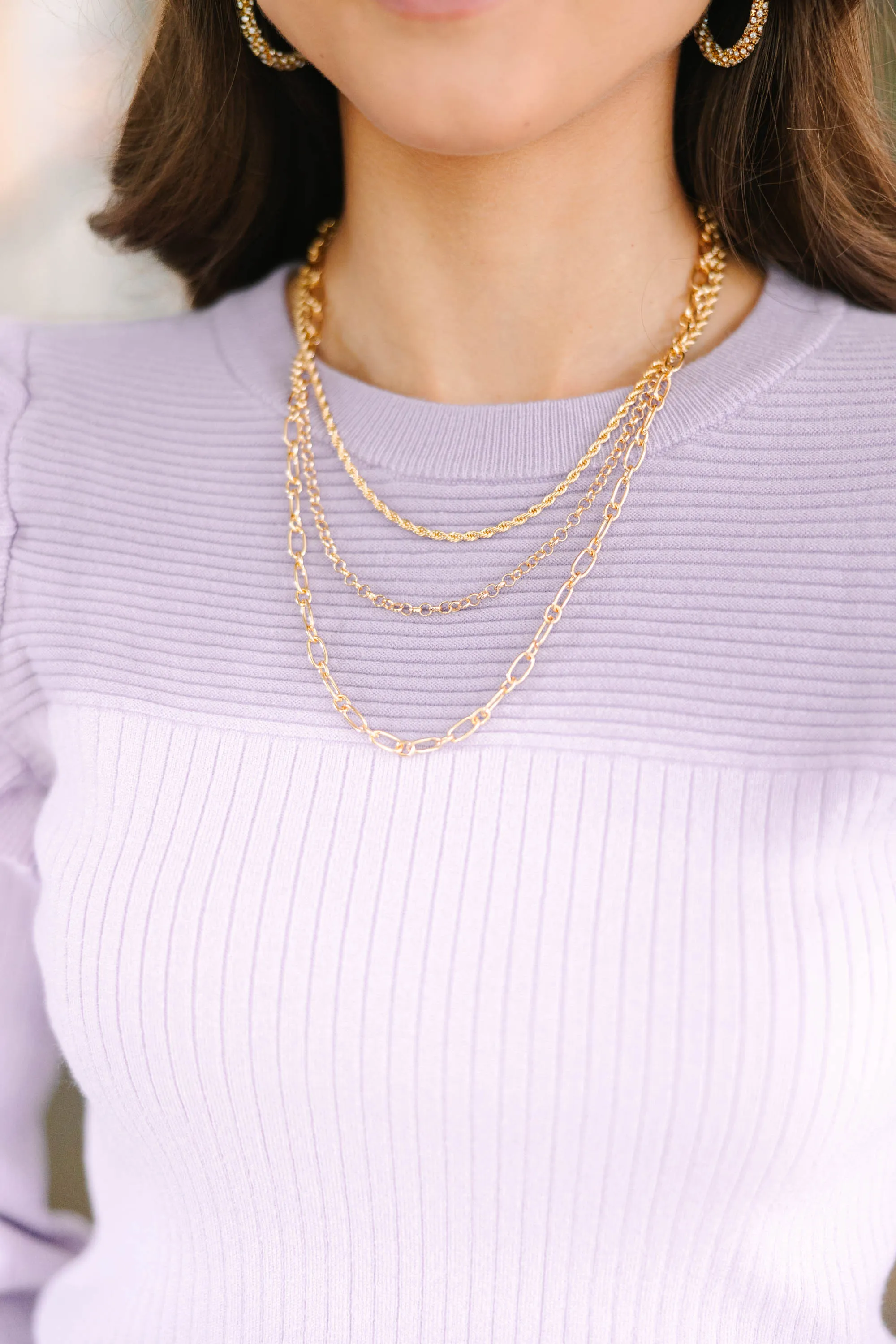 Get A Move On Gold Chain Layered Necklace