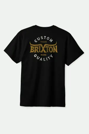 Gibson S/S Standard T-Shirt - Black Worn Wash Brixton