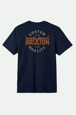 Gibson S/S Standard T-Shirt - Washed Navy Worn Wash Brixton
