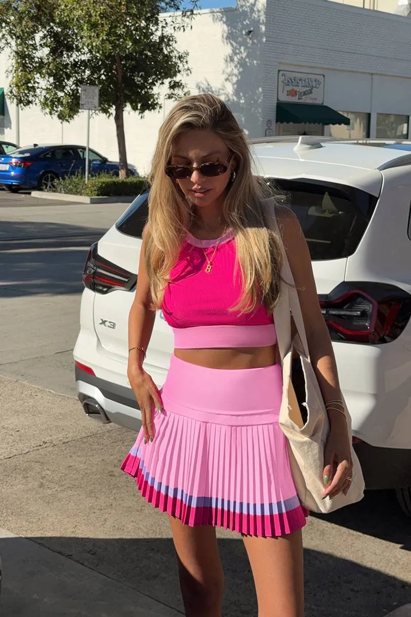 Gloria Skirt Raspberry Colorblock Beach Riot