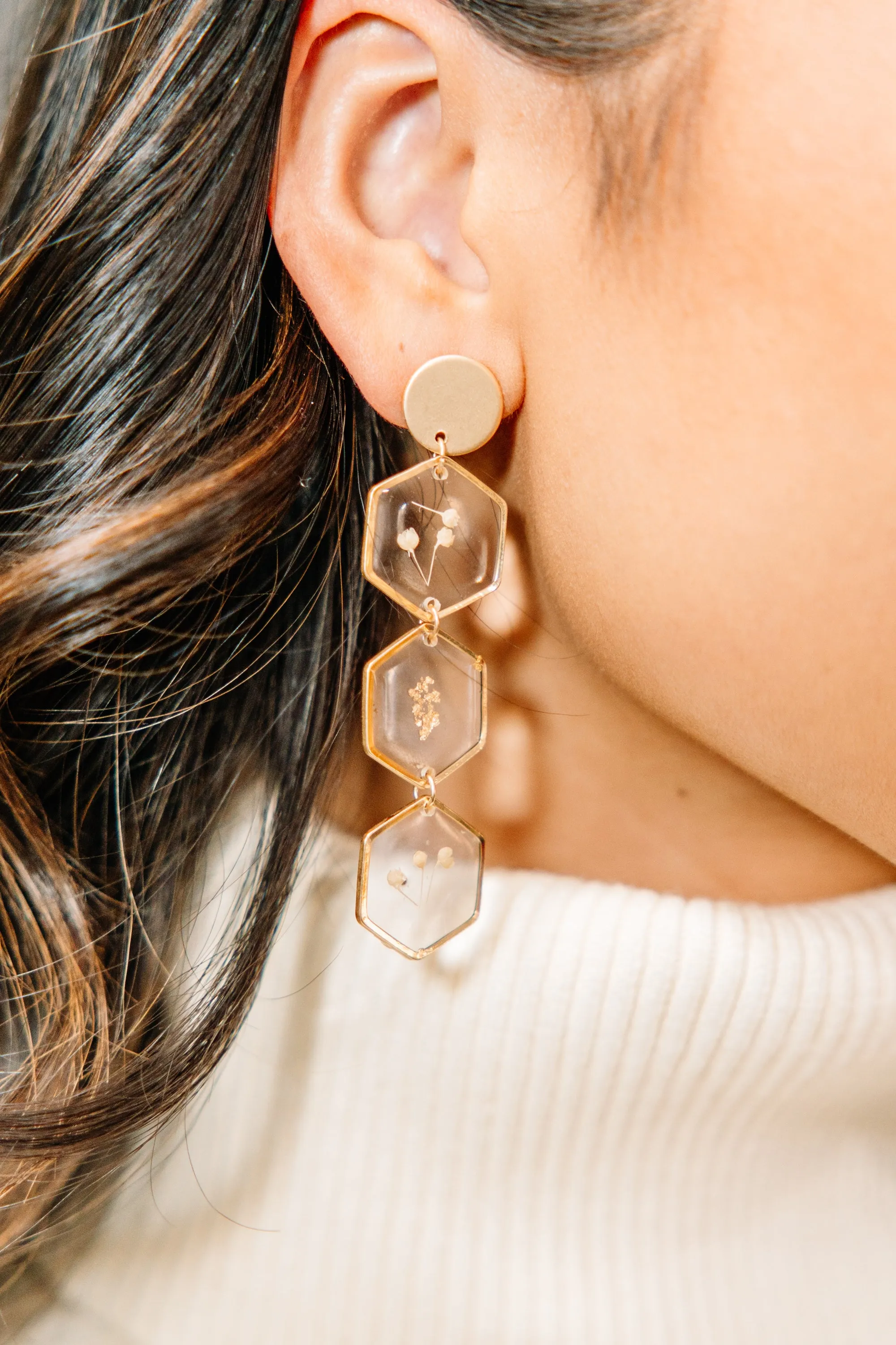 Got It All Gold Fleck Drop Earrings