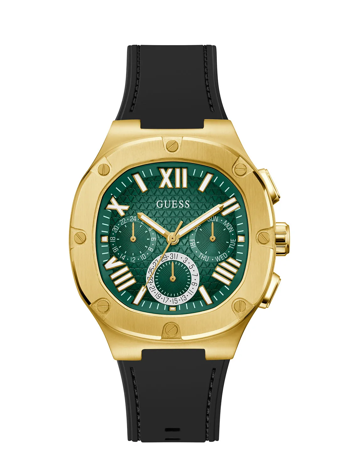 Green Gold Headline Silicone Watch Guess