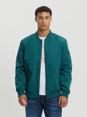 Green Satin Bomber Jacket Guess