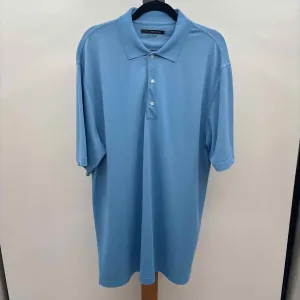 Greg Norman Men's Size L Blue Solid Short Sleeve Shirt