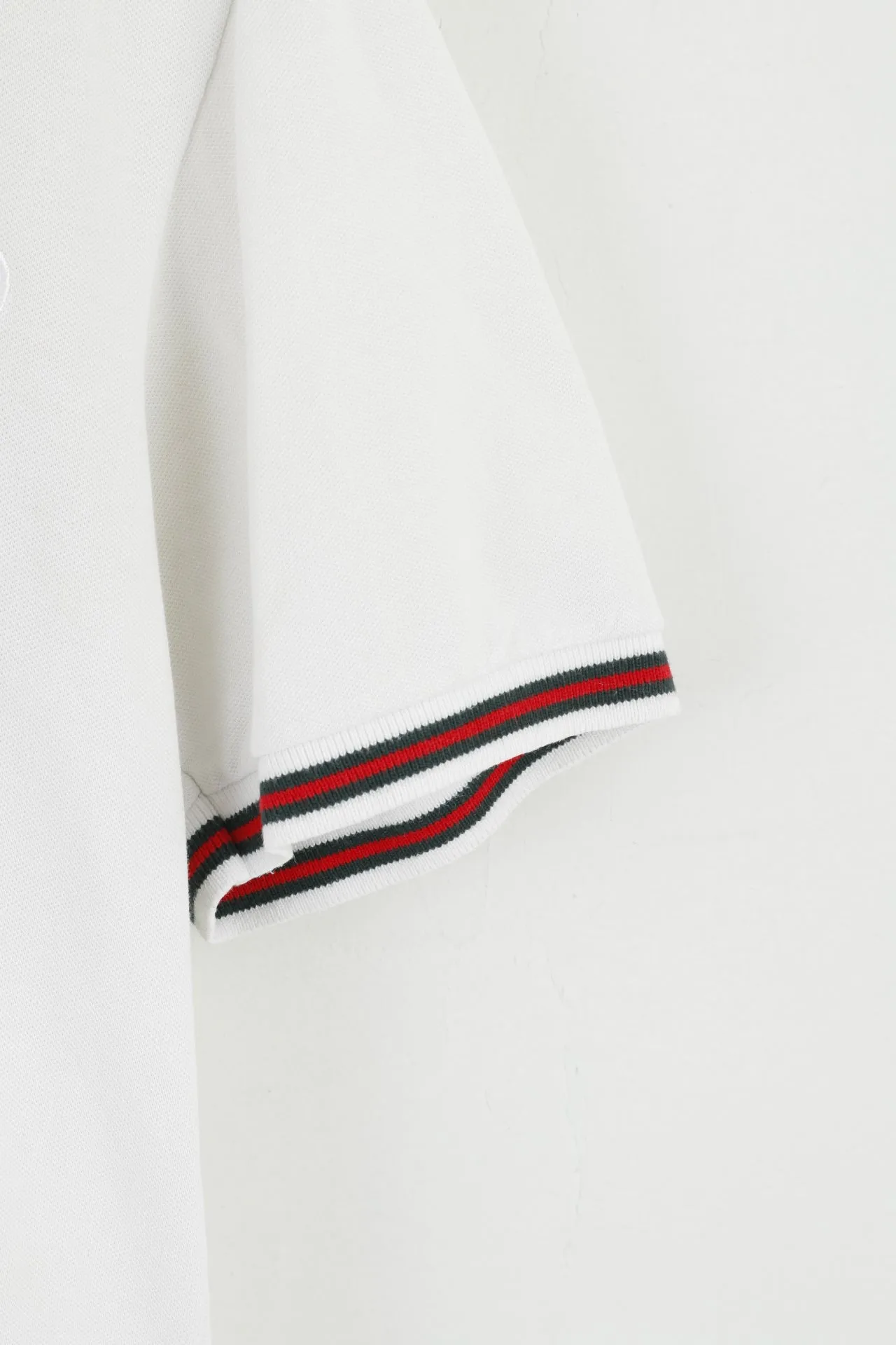 Gucci Men S Polo Shirt White Classic Detailed Buttons Stretch Fit Top
