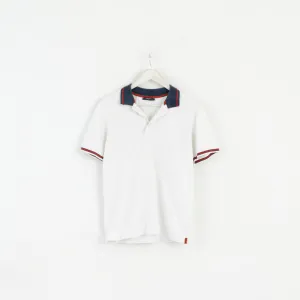 Gucci Men S Polo Shirt White Classic Detailed Buttons Stretch Fit Top