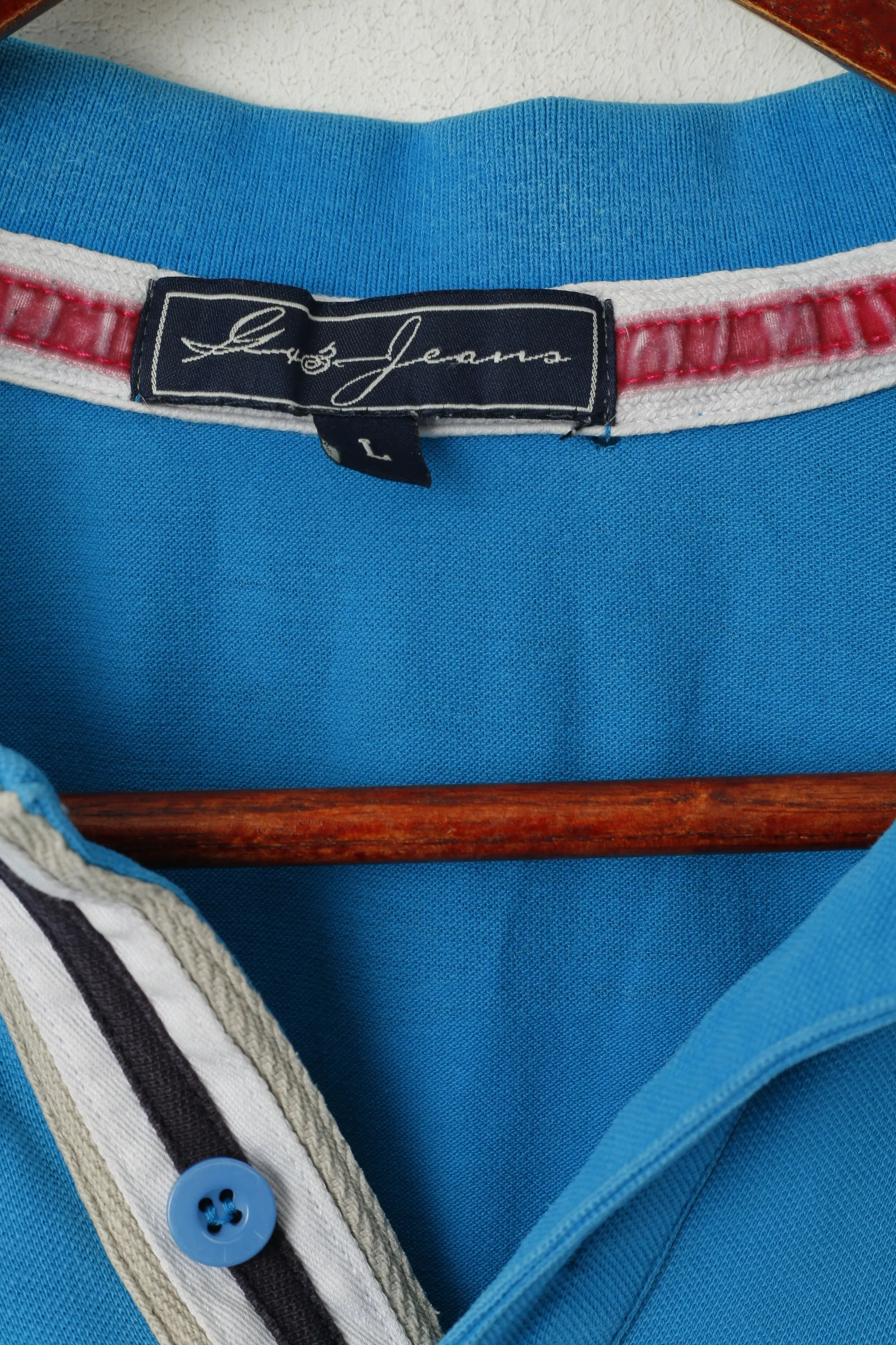 Gx3 Jeans Men L (M) Polo Shirt Turquoise Cotton French Team Best Horse Tour St.Tropez #2 Top