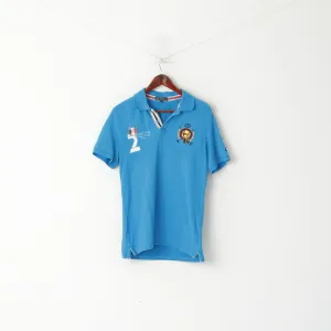 Gx3 Jeans Men L (M) Polo Shirt Turquoise Cotton French Team Best Horse Tour St.Tropez #2 Top