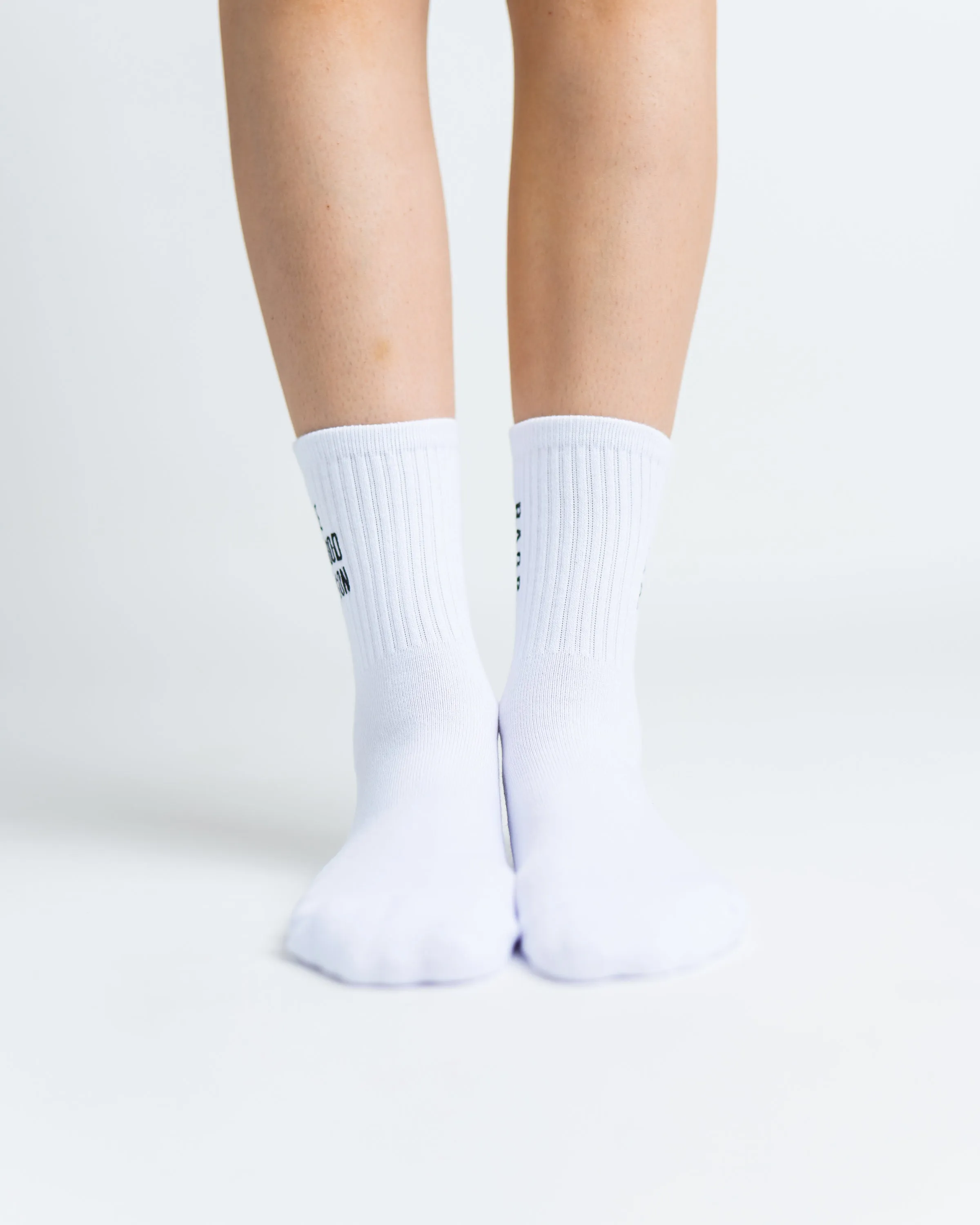 Half Crew Socks - White