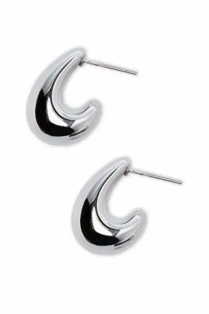 Half Hoop Dome Silver Earrings
