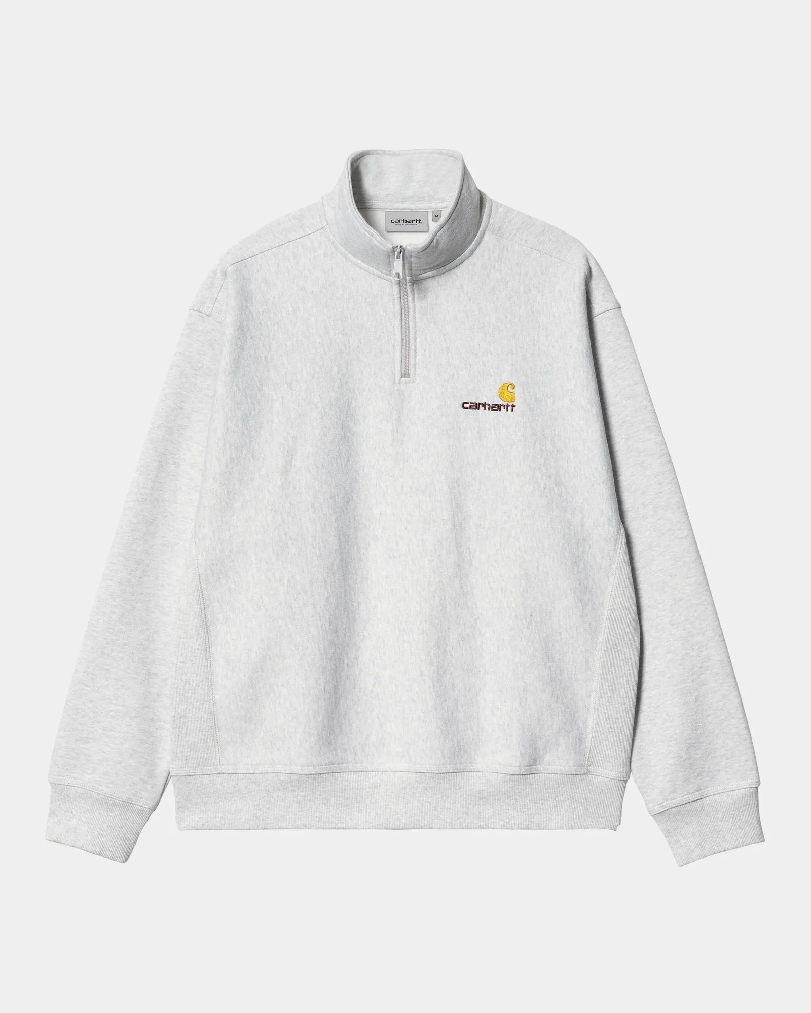 Half Zip American Script Sweatshirt | Ash Heather Carhartt WIP