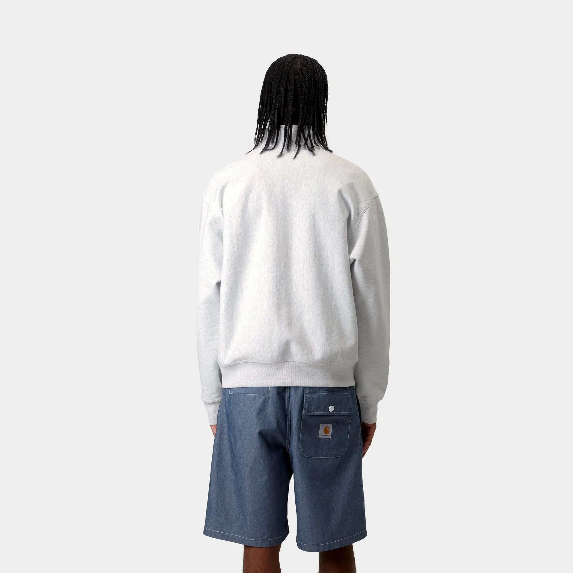 Half Zip American Script Sweatshirt | Ash Heather Carhartt WIP
