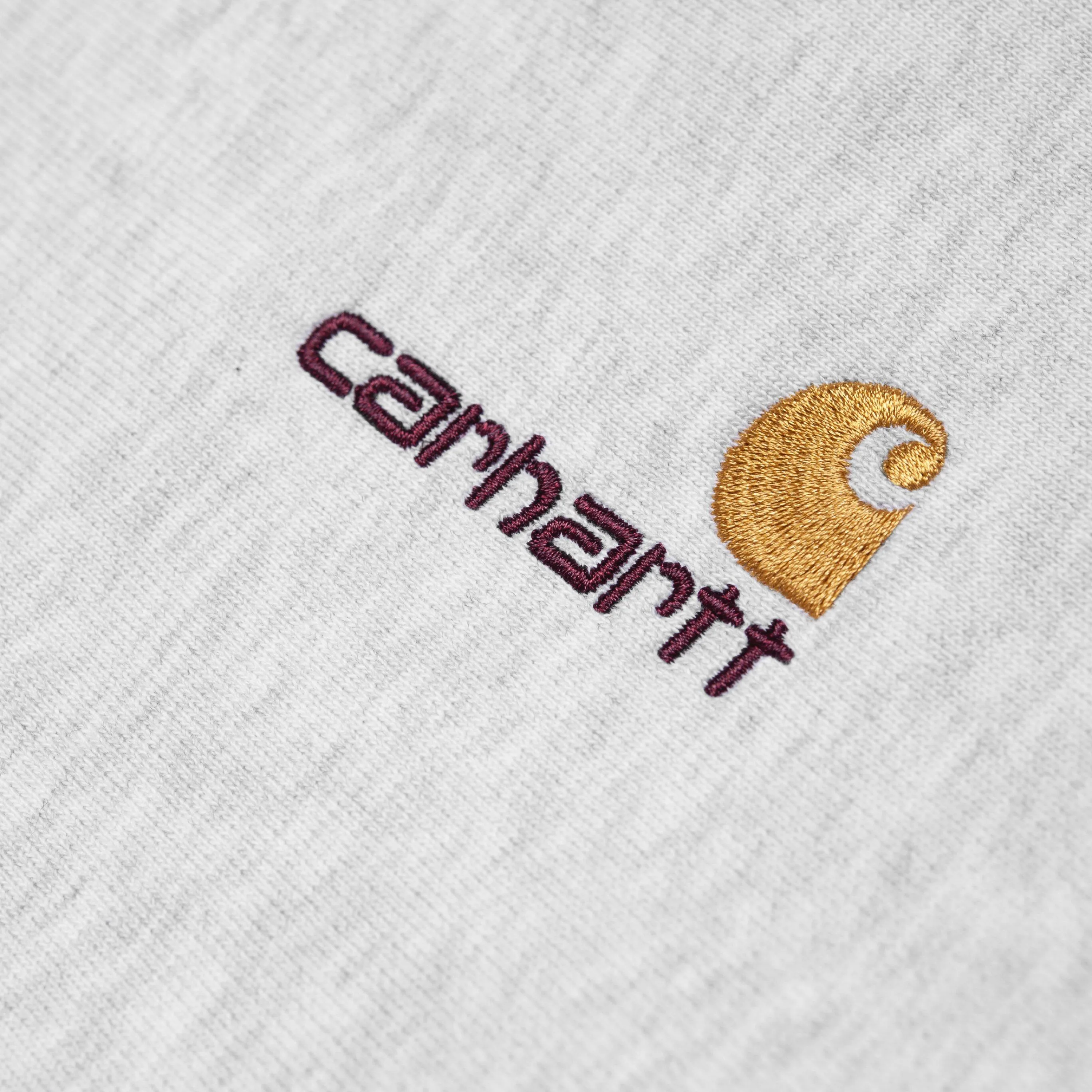 Half Zip American Script Sweatshirt | Ash Heather Carhartt WIP