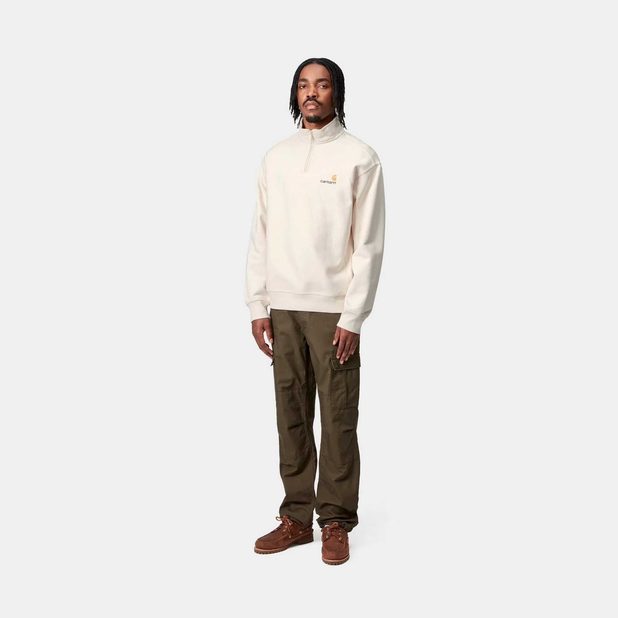Half Zip American Script Sweatshirt | Natural Carhartt WIP