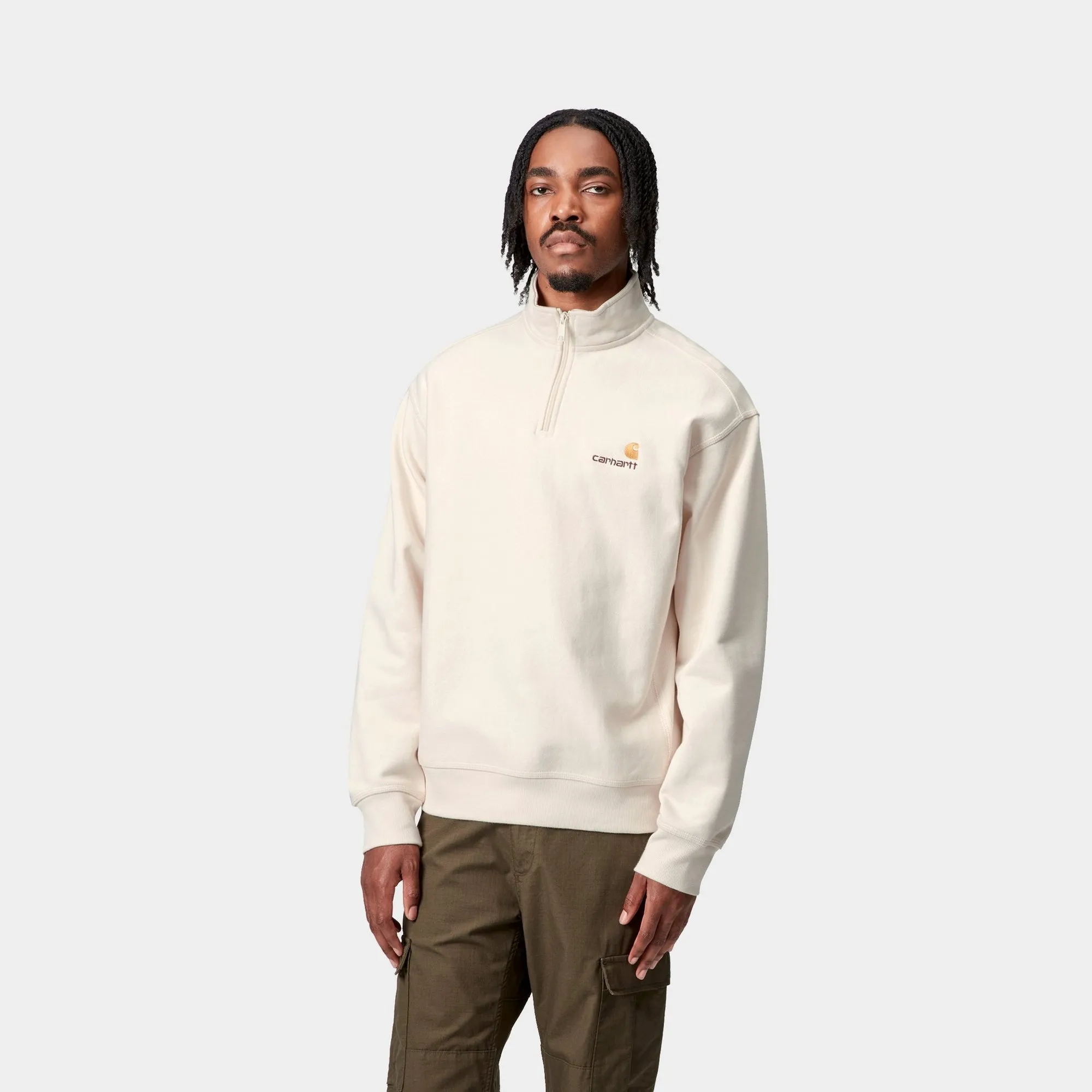 Half Zip American Script Sweatshirt | Natural Carhartt WIP