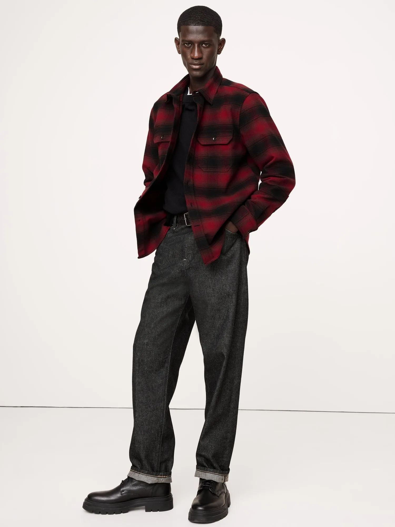 Heavyweight Flannel Overshirt Banana Republic