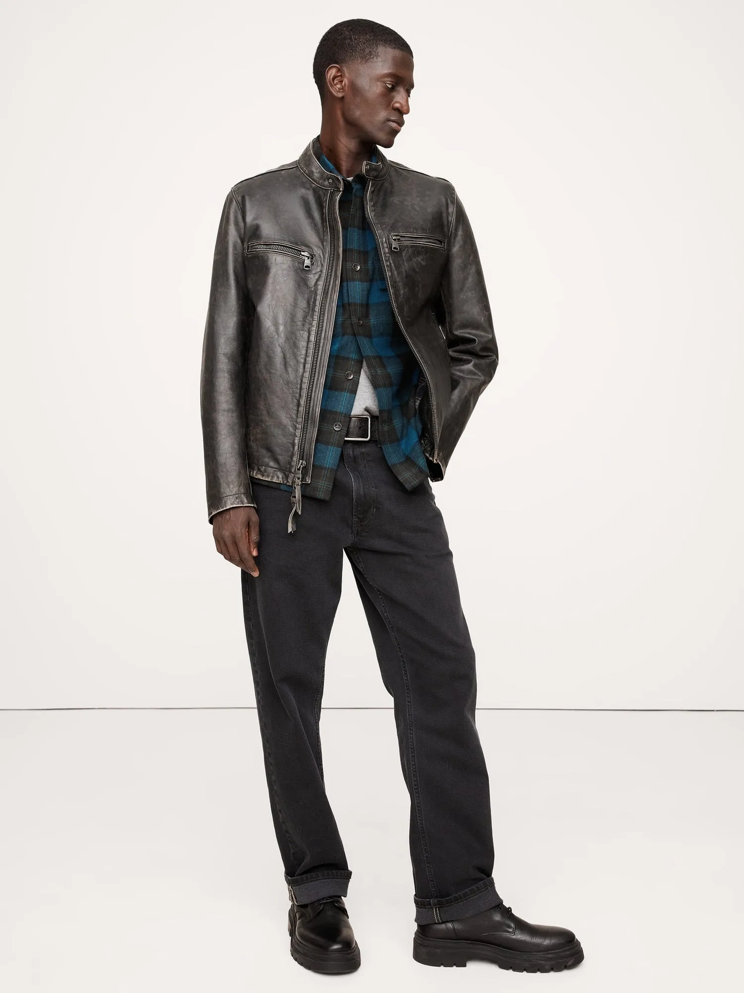 Heavyweight Flannel Wool-Blend Overshirt Banana Republic