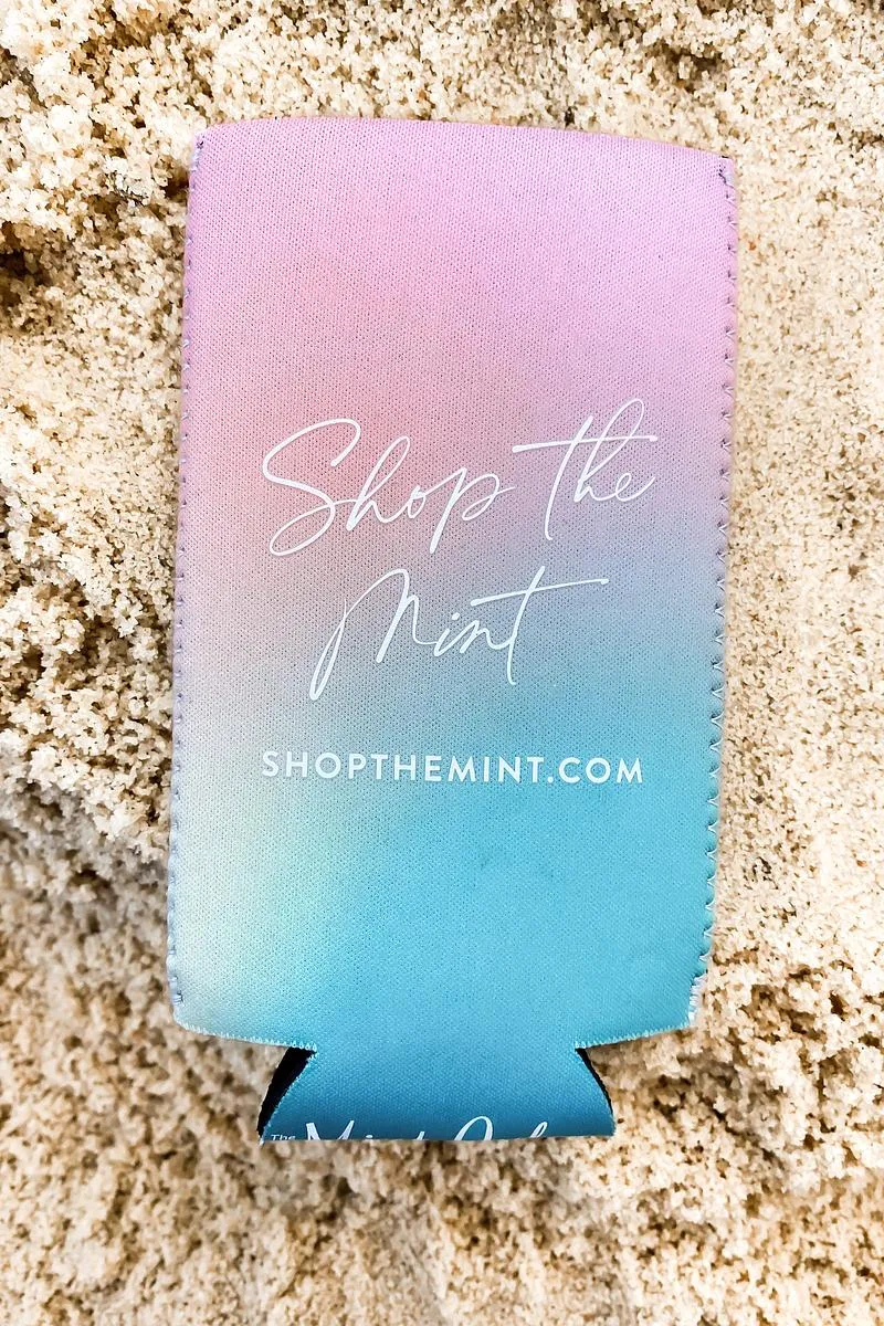 Hello Summer Pink Ombre Seltzer Koozie