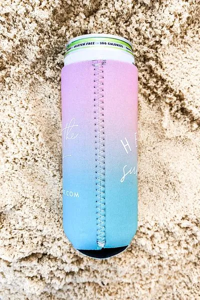 Hello Summer Pink Ombre Seltzer Koozie