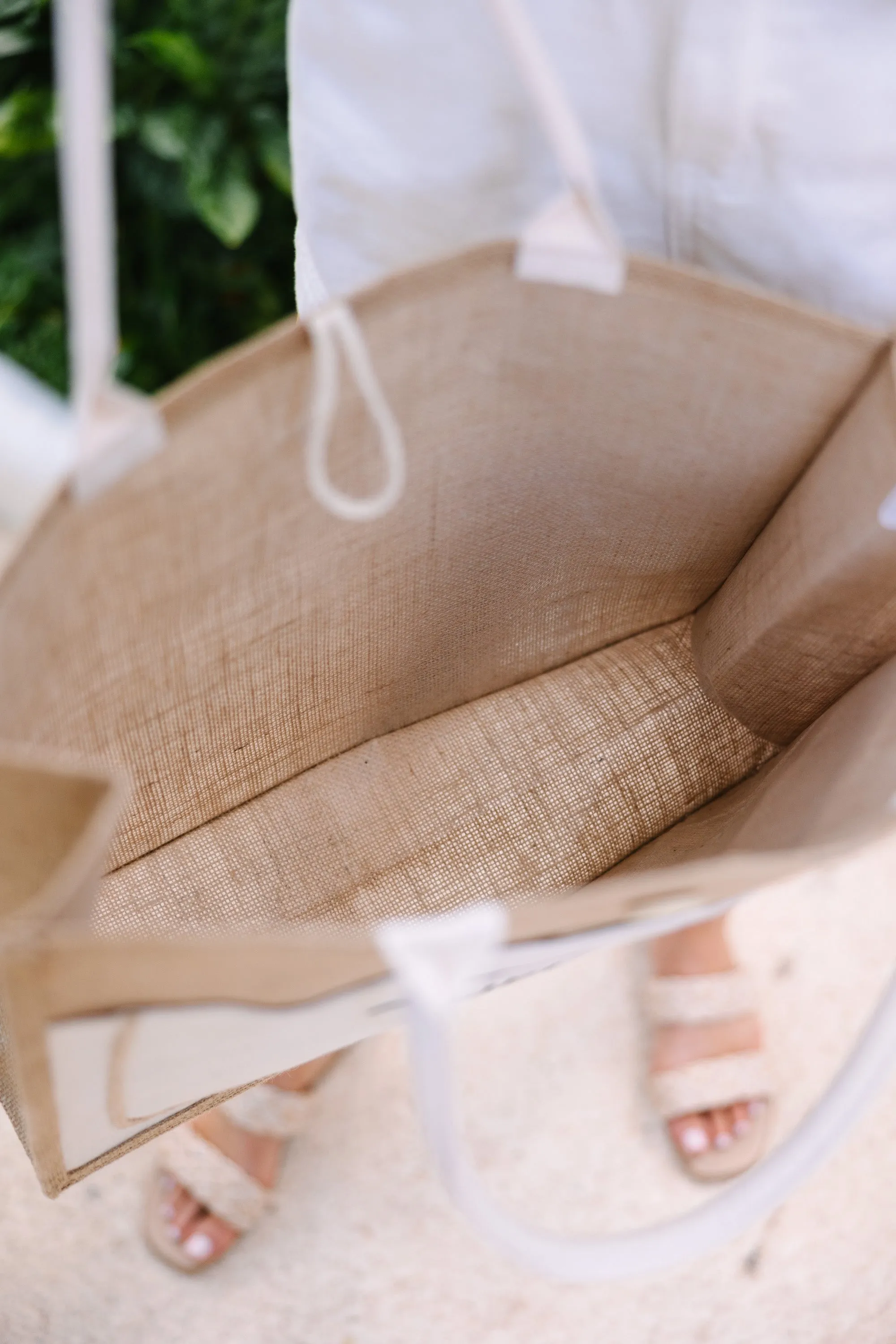 Hello Weekend Ivory White Tote