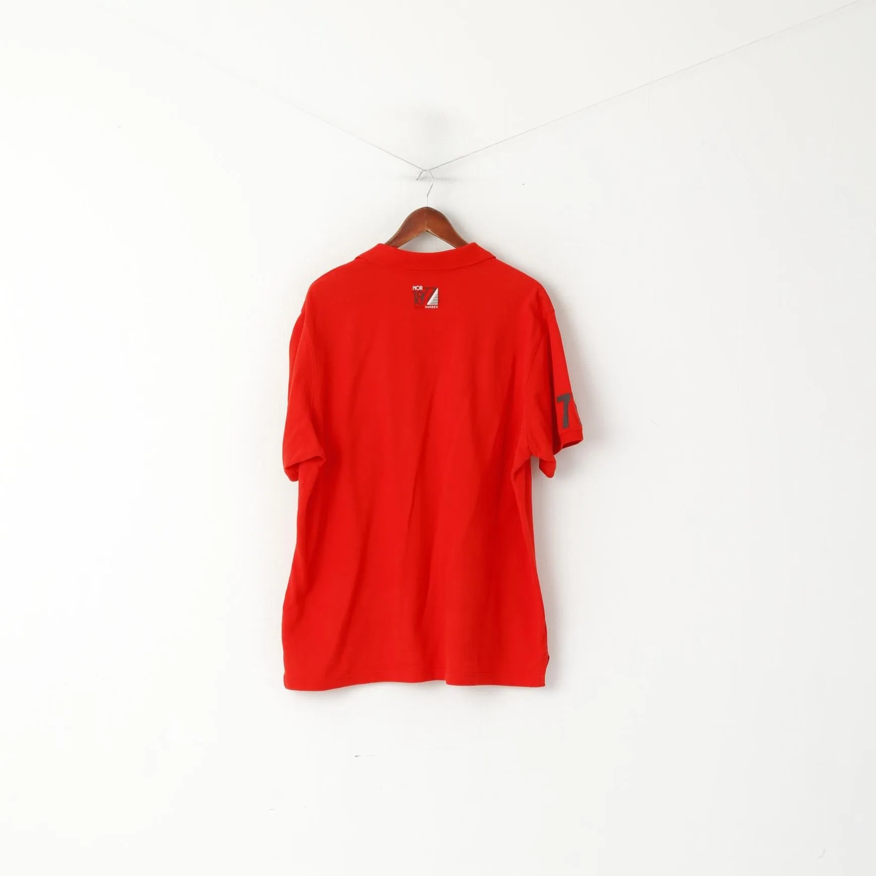Helly Hansen Men XXL Polo Shirt Red Cotton Nor 1877 Classic Stretch Top