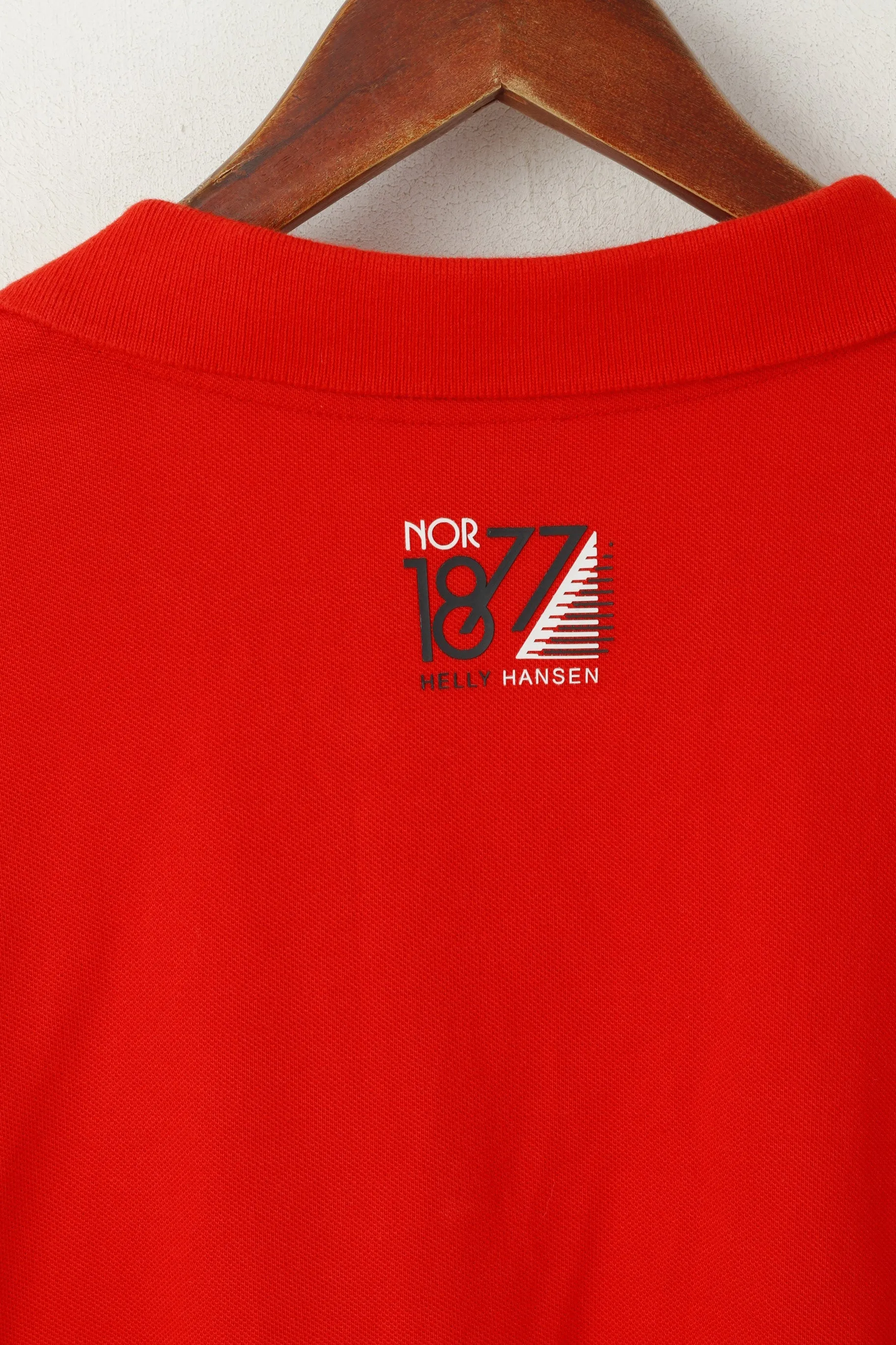 Helly Hansen Men XXL Polo Shirt Red Cotton Nor 1877 Classic Stretch Top