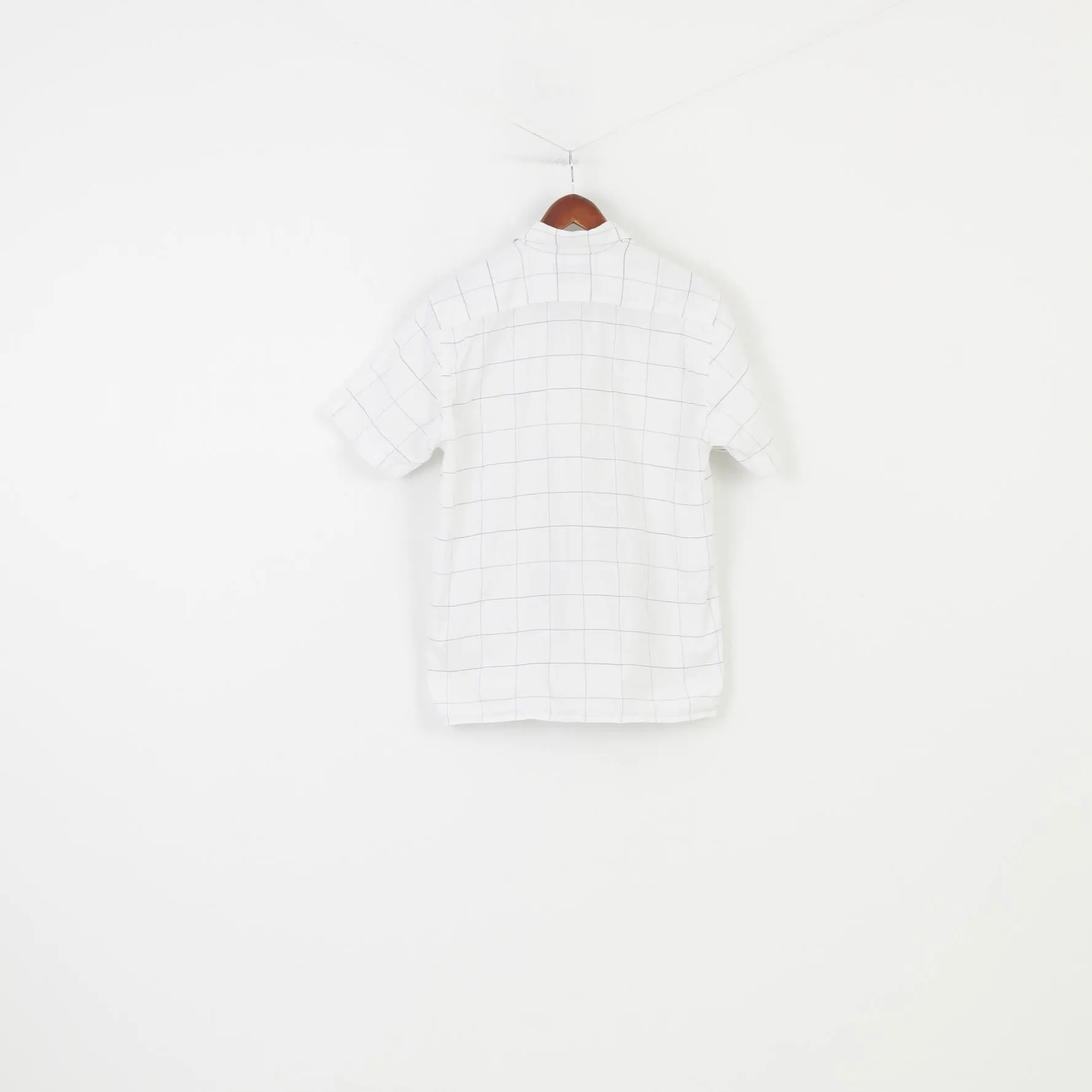 Henri Lloyd Men M Casual Shirt Short Sleeve Checkered White Original Cotton Top
