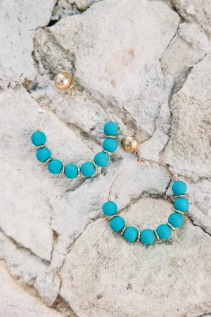 Here For You Teal Blue Earrings