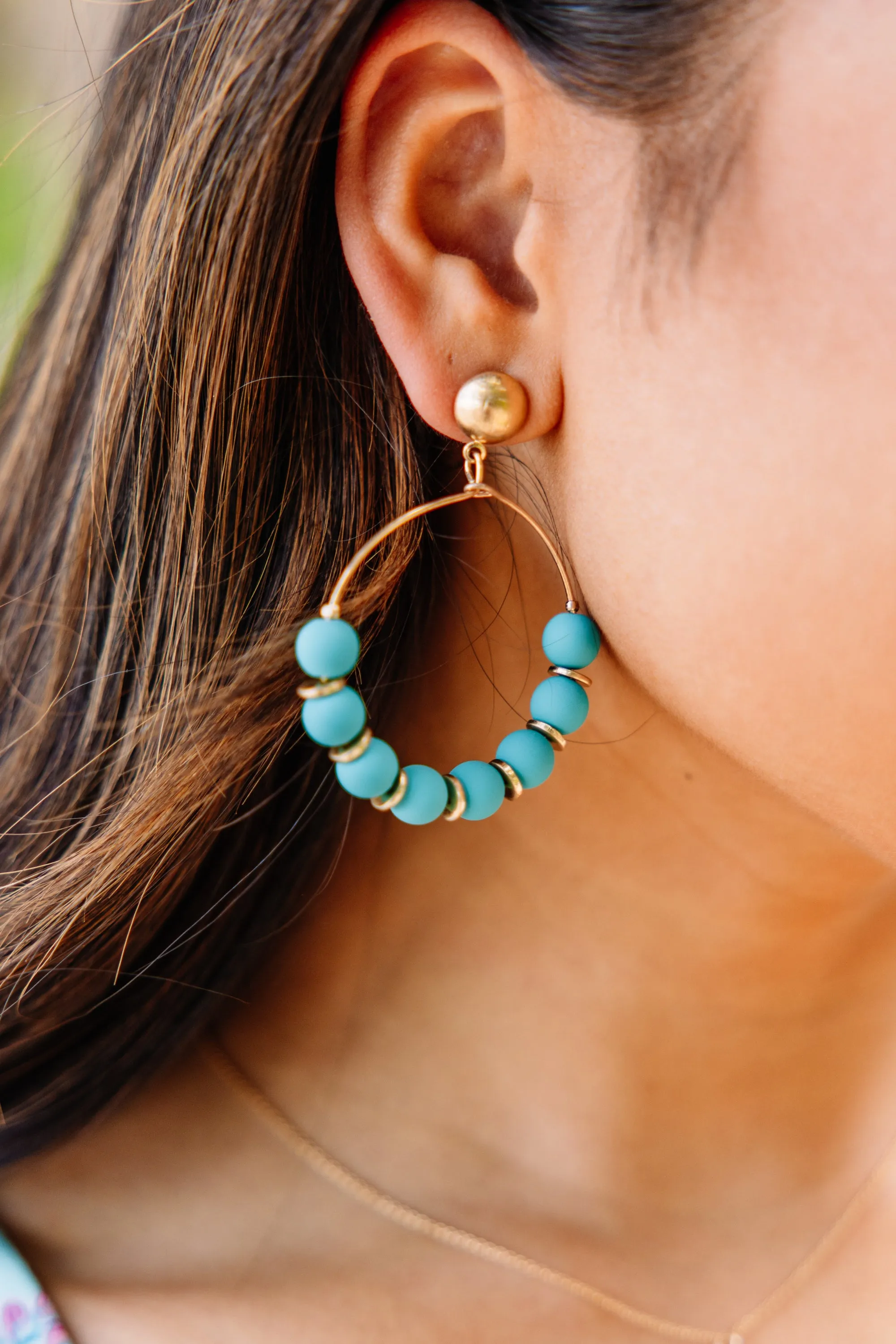 Here For You Teal Blue Earrings