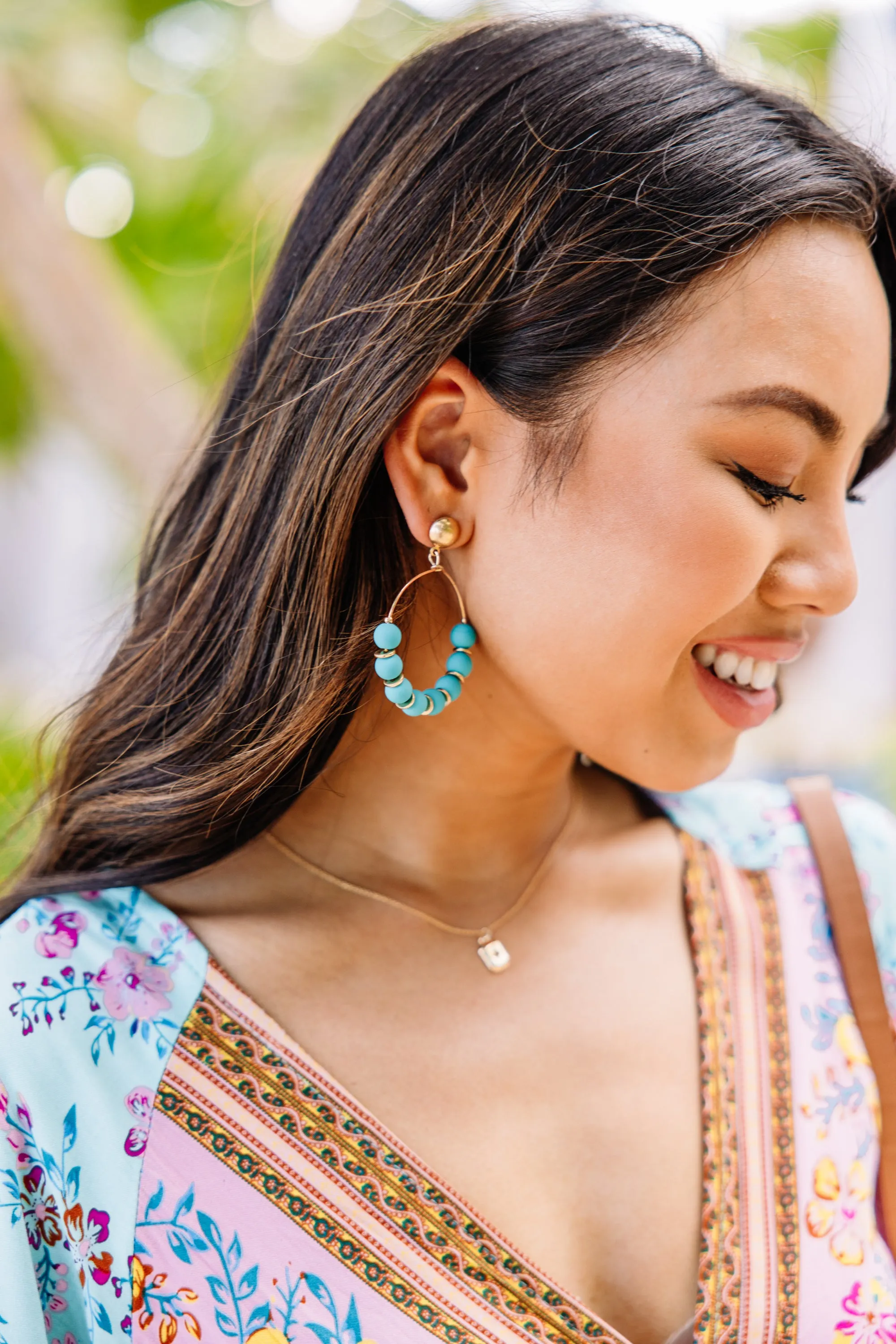 Here For You Teal Blue Earrings
