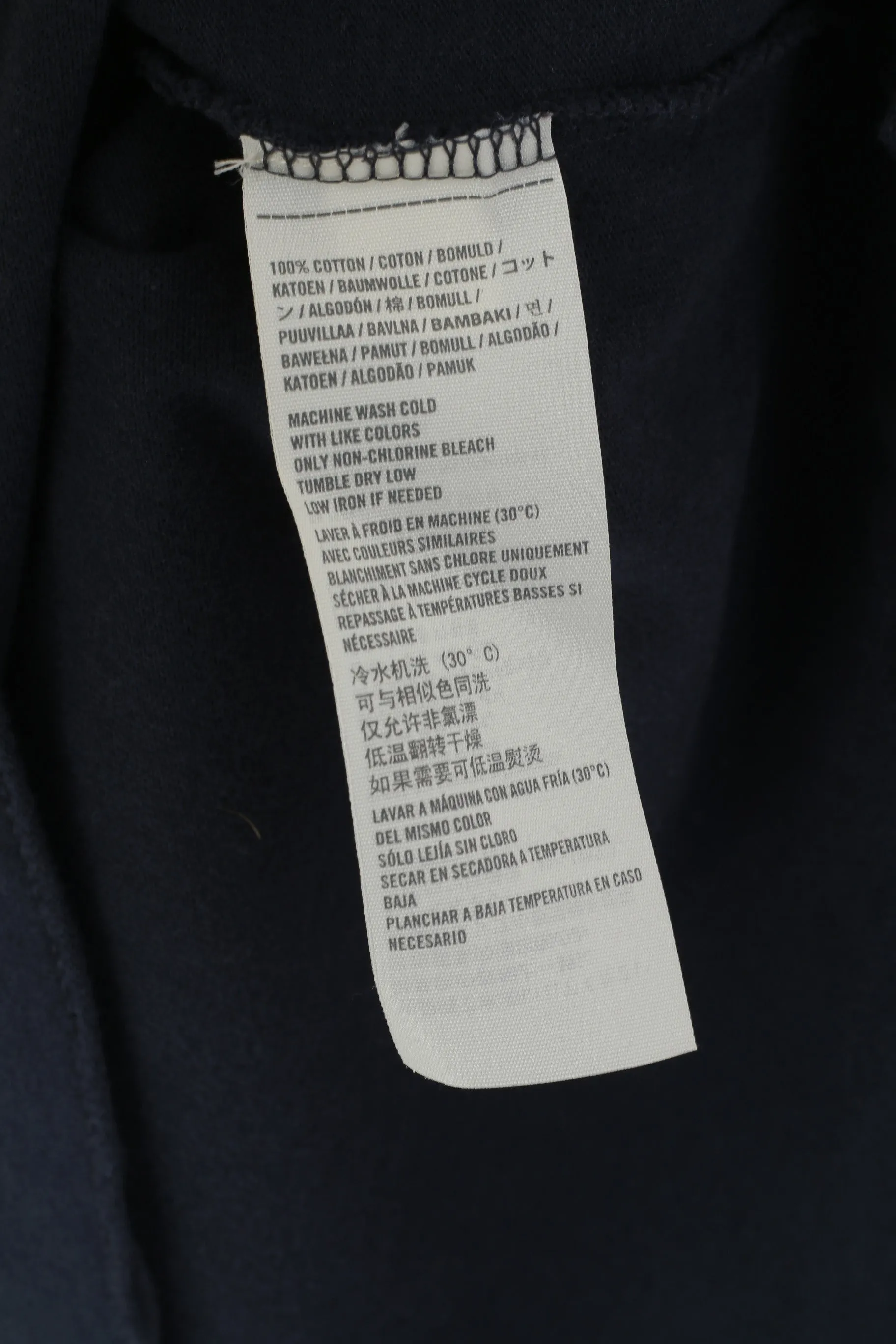 Hollister California Men L Long Sleeved Shirt Navy Cotton Stretch Malibu Top