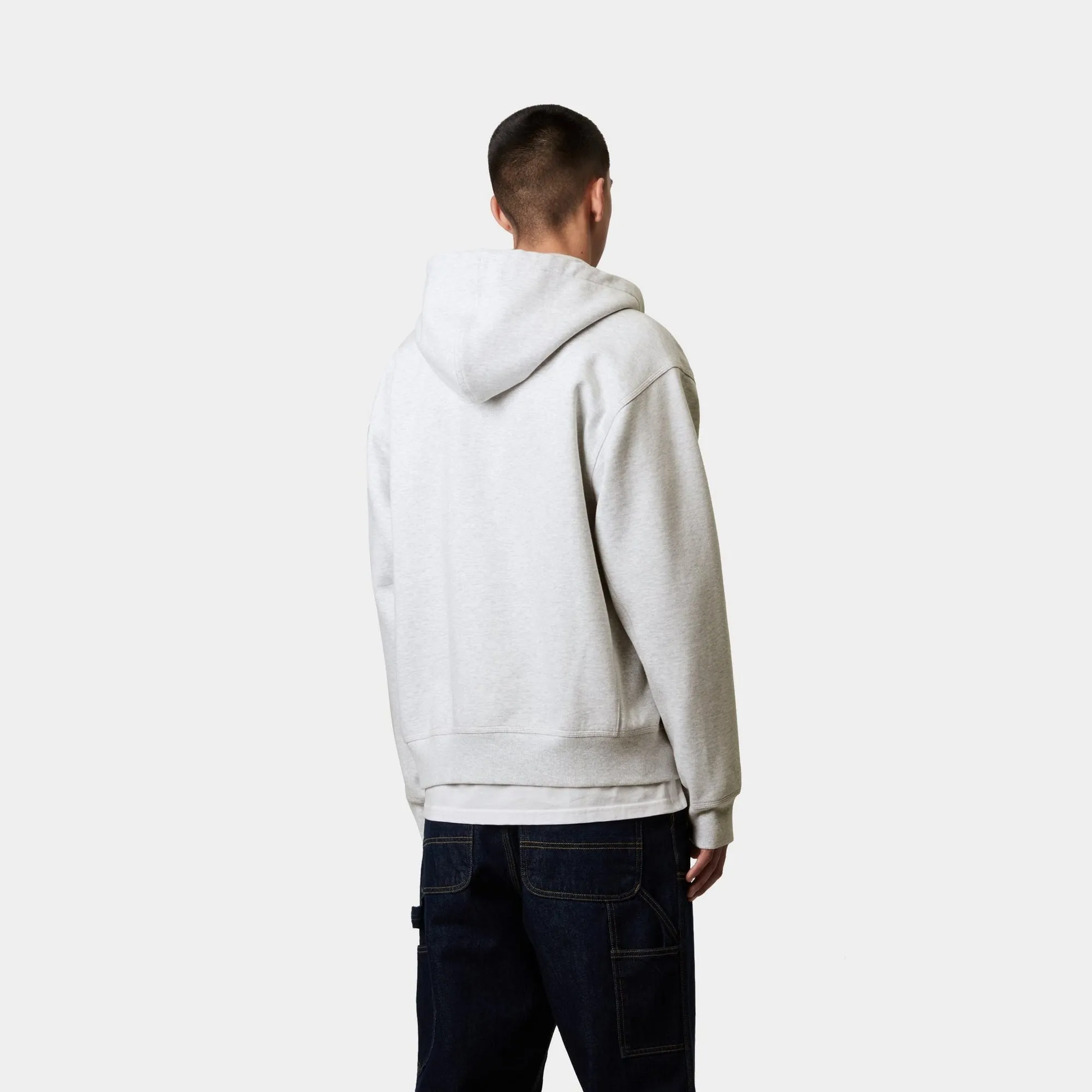 Hooded American Script Jacket | Ash Heather Carhartt WIP