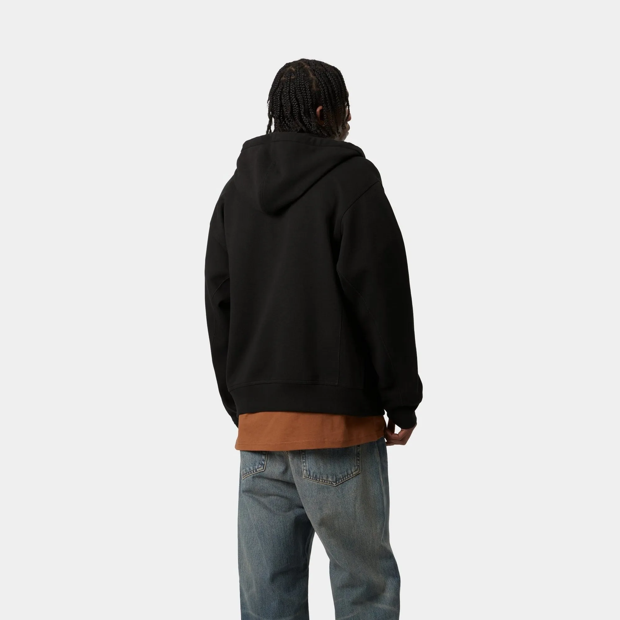 Hooded American Script Jacket | Black Carhartt WIP