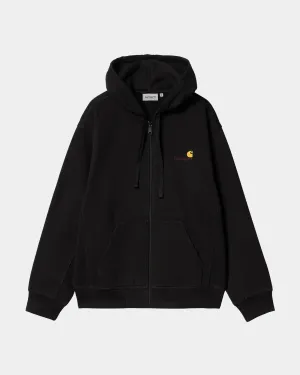 Hooded American Script Jacket | Black Carhartt WIP