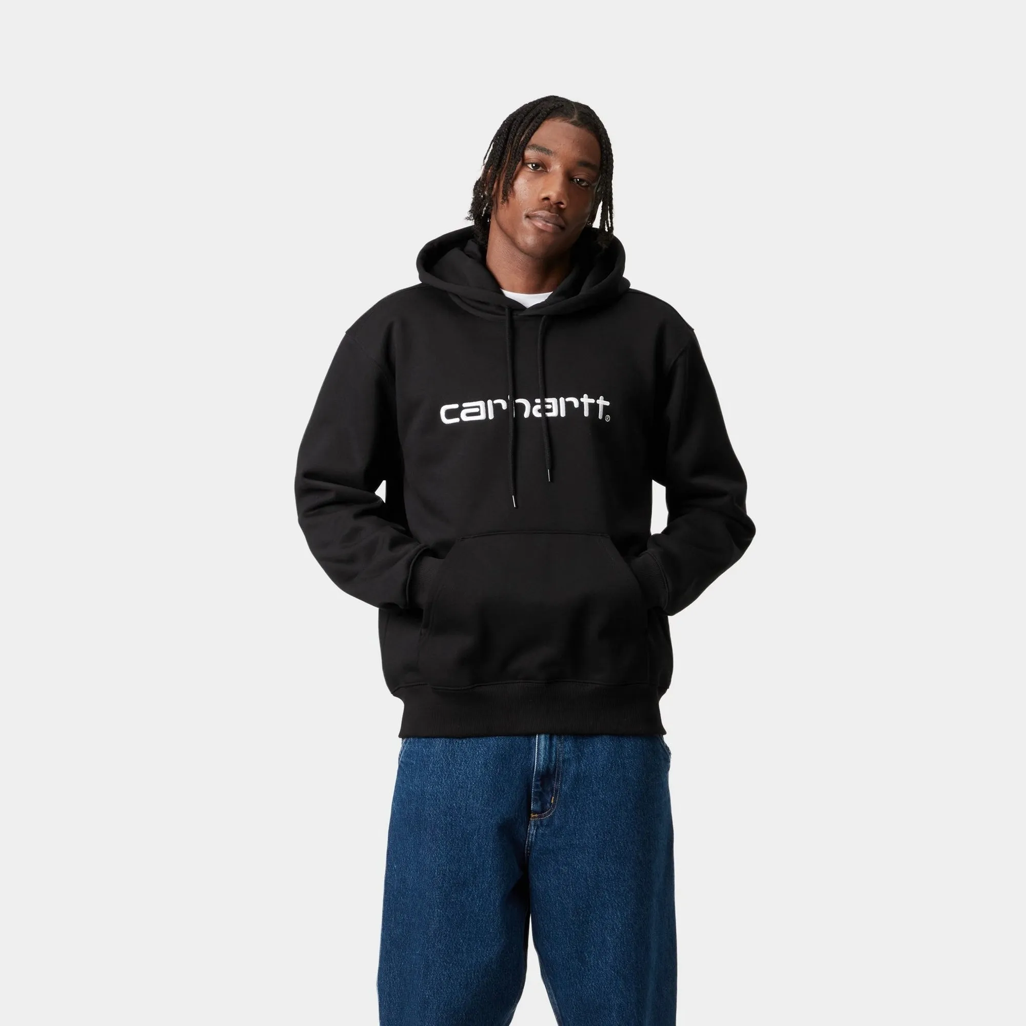 Hooded Carhartt Sweatshirt | Black / White Carhartt WIP