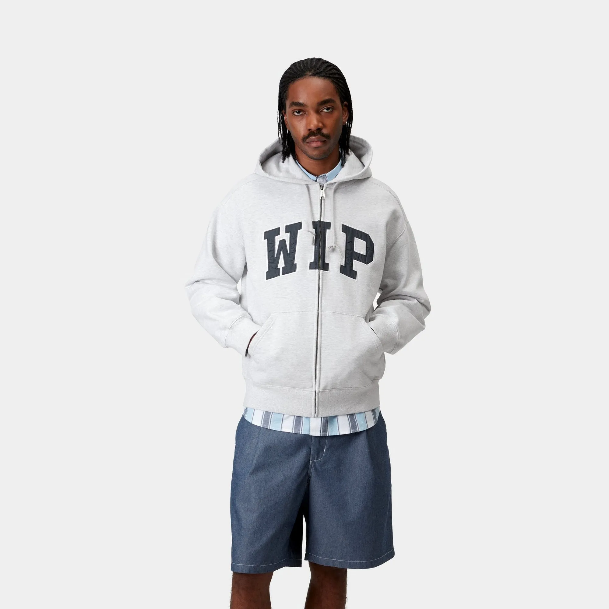 Hooded WIP Sweat Jacket | Ash Heather (stone washed) Carhartt WIP