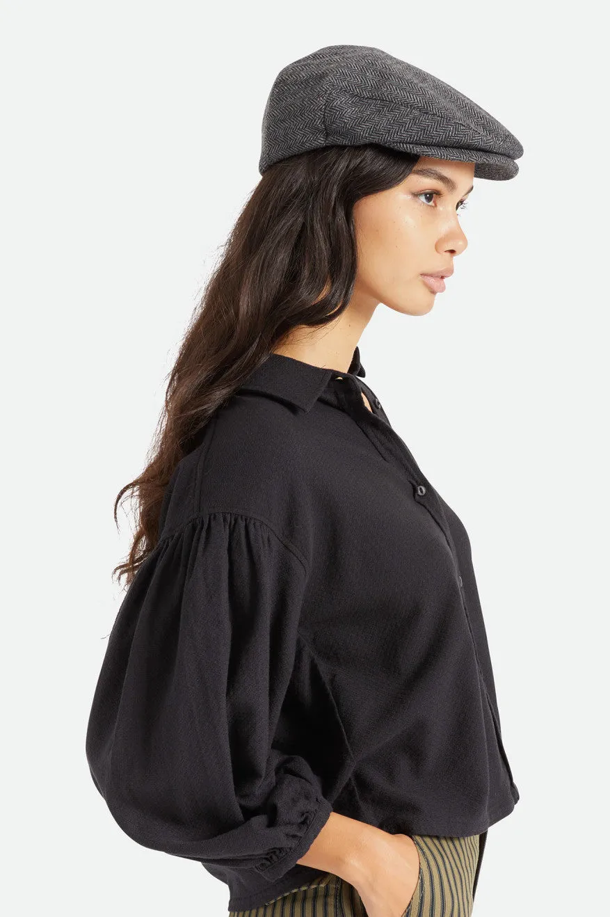 Hooligan Flat Cap - Grey/Black Brixton