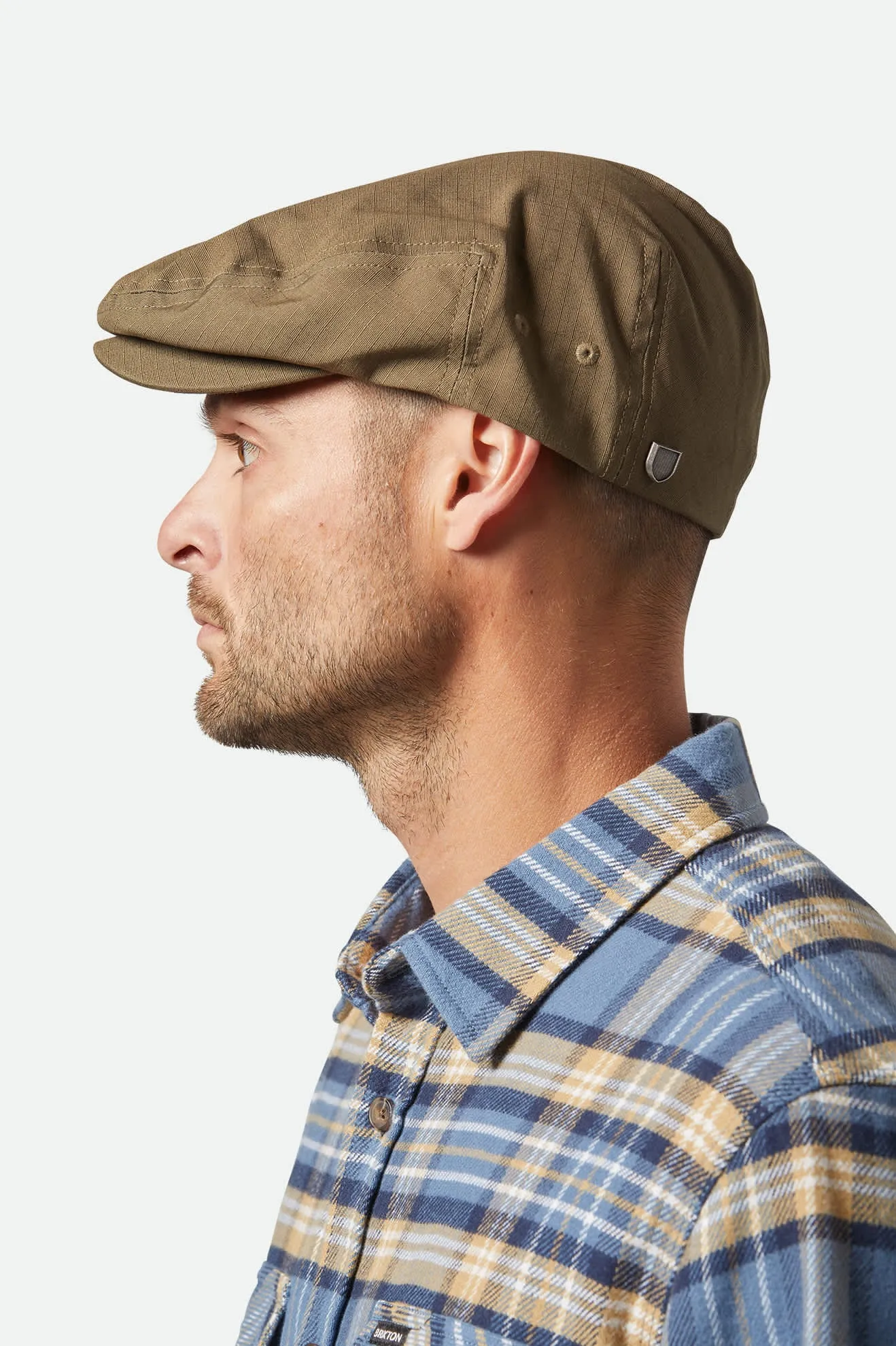 Hooligan Lightweight Flat Cap - Ivy Green Ripstop Brixton