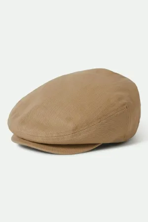 Hooligan Lightweight Flat Cap - Khaki/Sand Herringbone Brixton